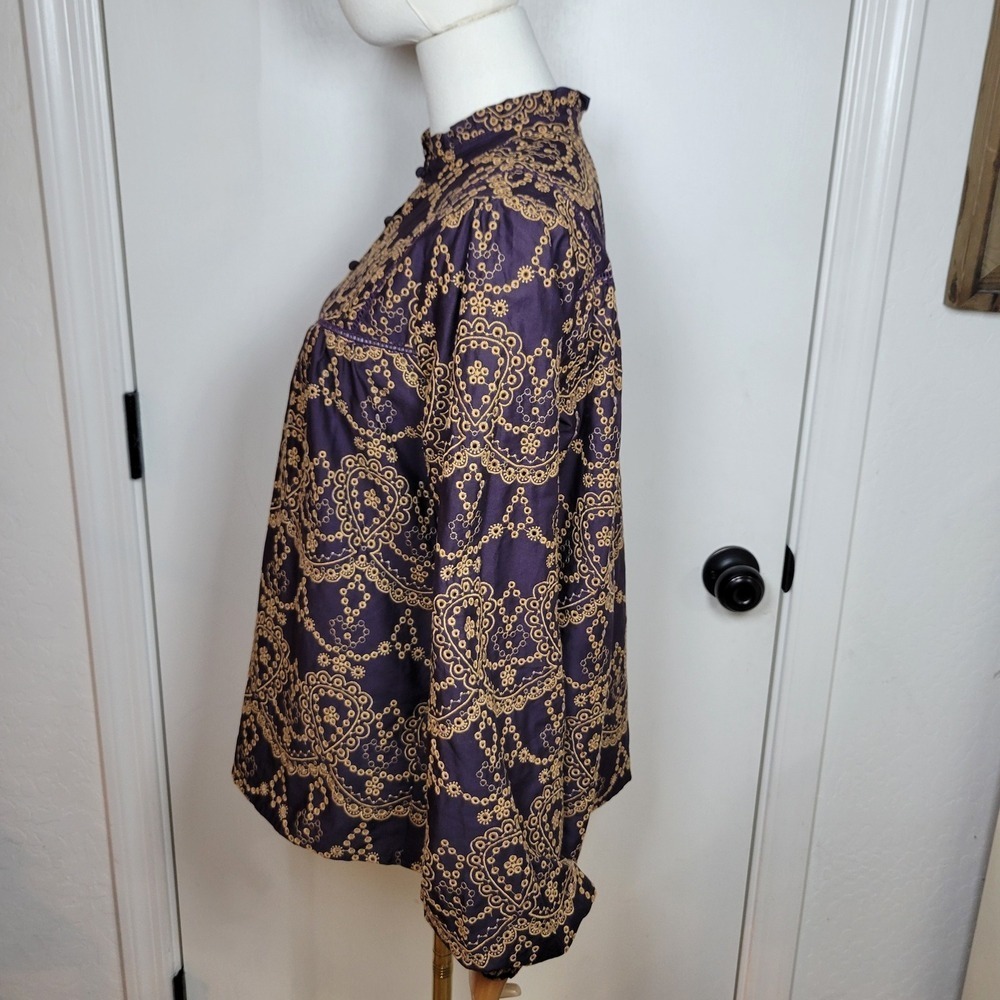 Johnny Was Elora Eyelet Blouse 100% Cotton Size Small - Picture 8 of 15